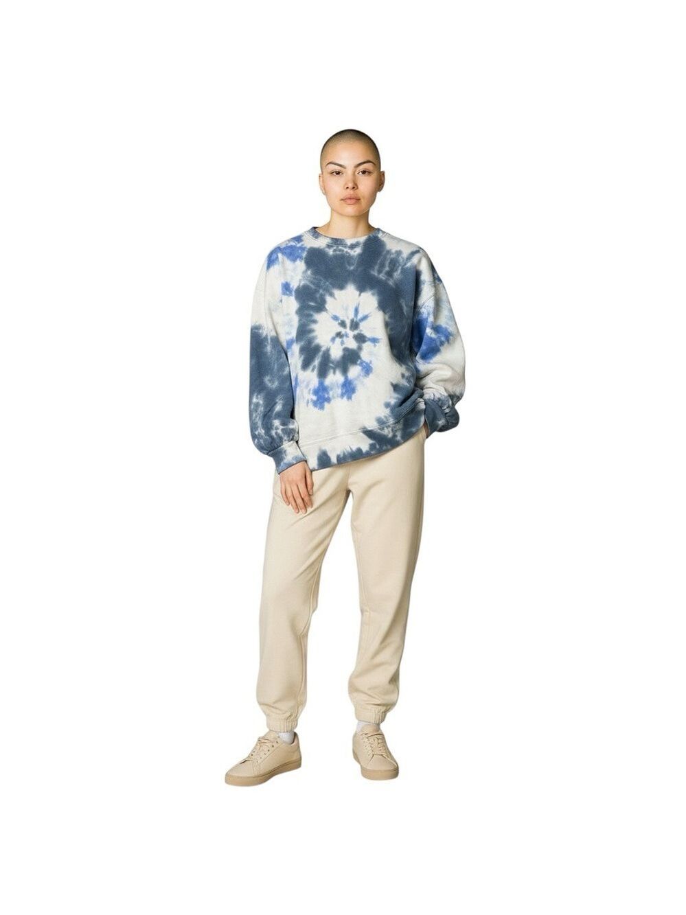 Style & Co. Blue and White Tie-Dye Long sleeve Sweatshirt - Picture 2 of 7